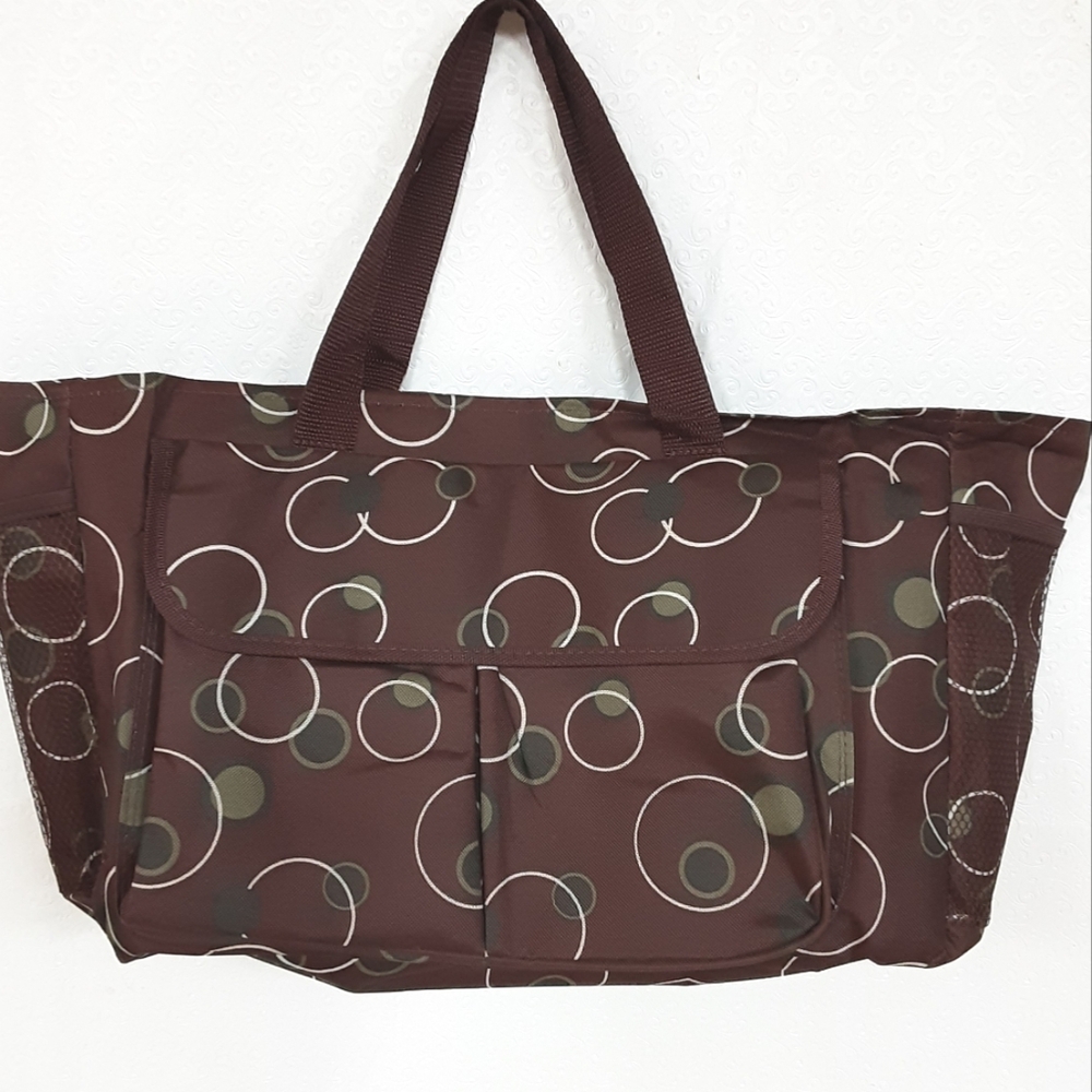 Stylish Brown Circle Pattern Tote Bag